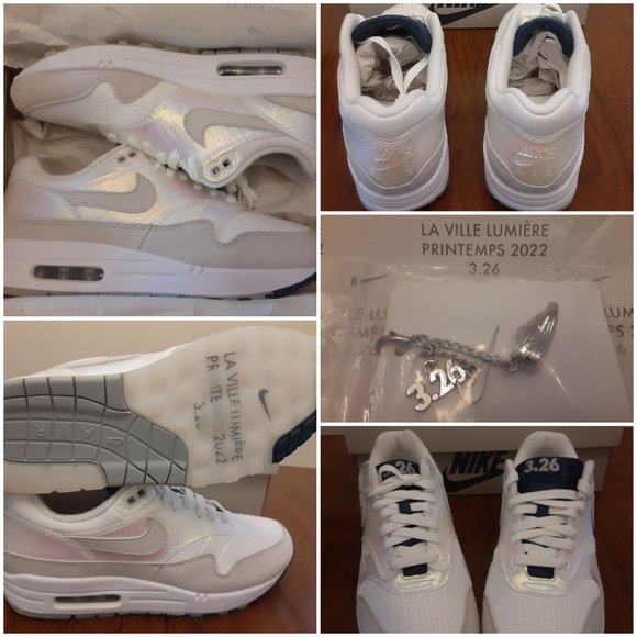 Size 9.5W / 8M - Nike Air Max 1 AMD La Ville Lumière Women - DQ9326-100 - NEW!! - Picture 8 of 9